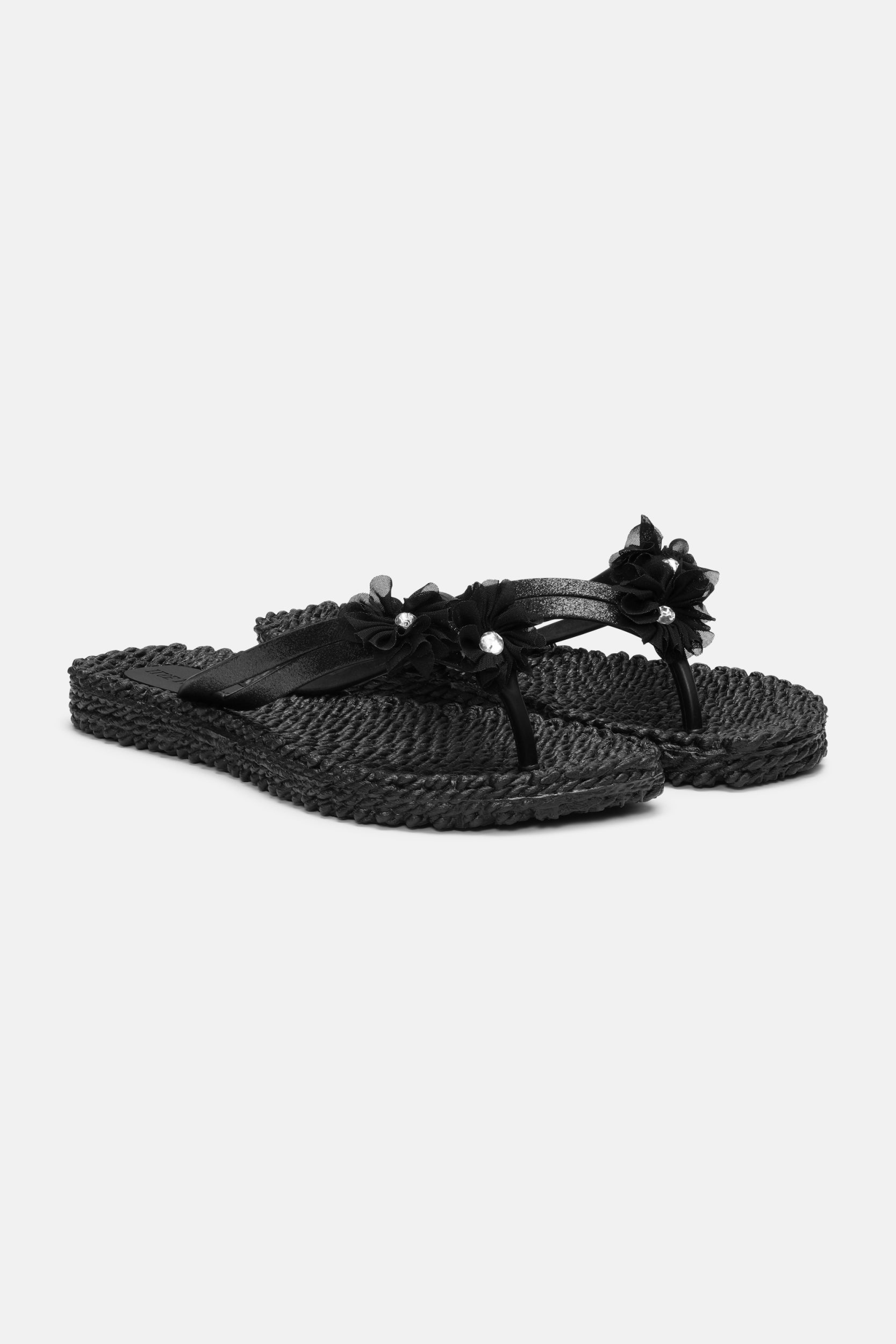 Slippers met Bloemen CHEERFUL18F | Black | Shoes | Ilse Jacobsen