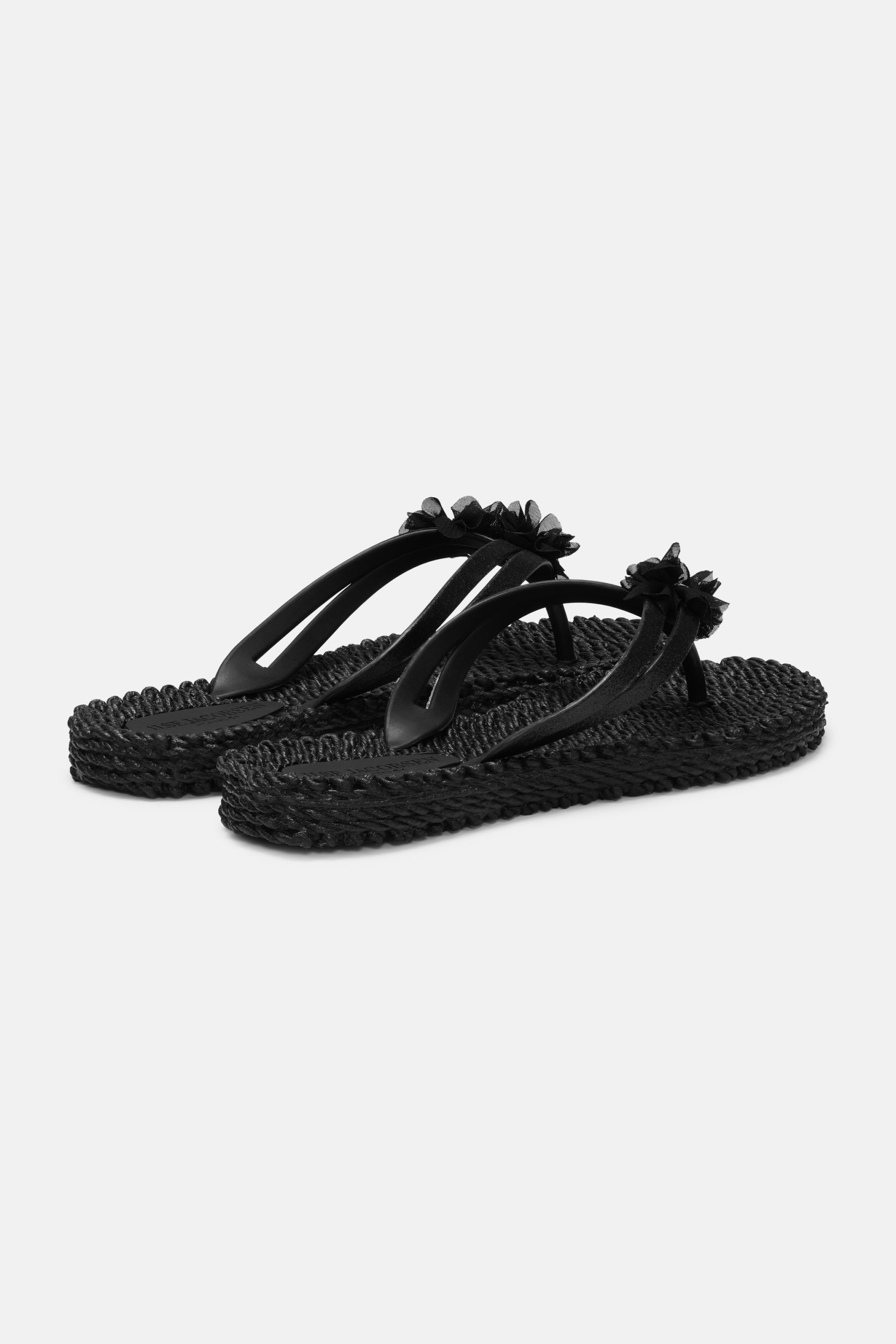Slippers met Bloemen CHEERFUL18F | Black | Shoes | Ilse Jacobsen