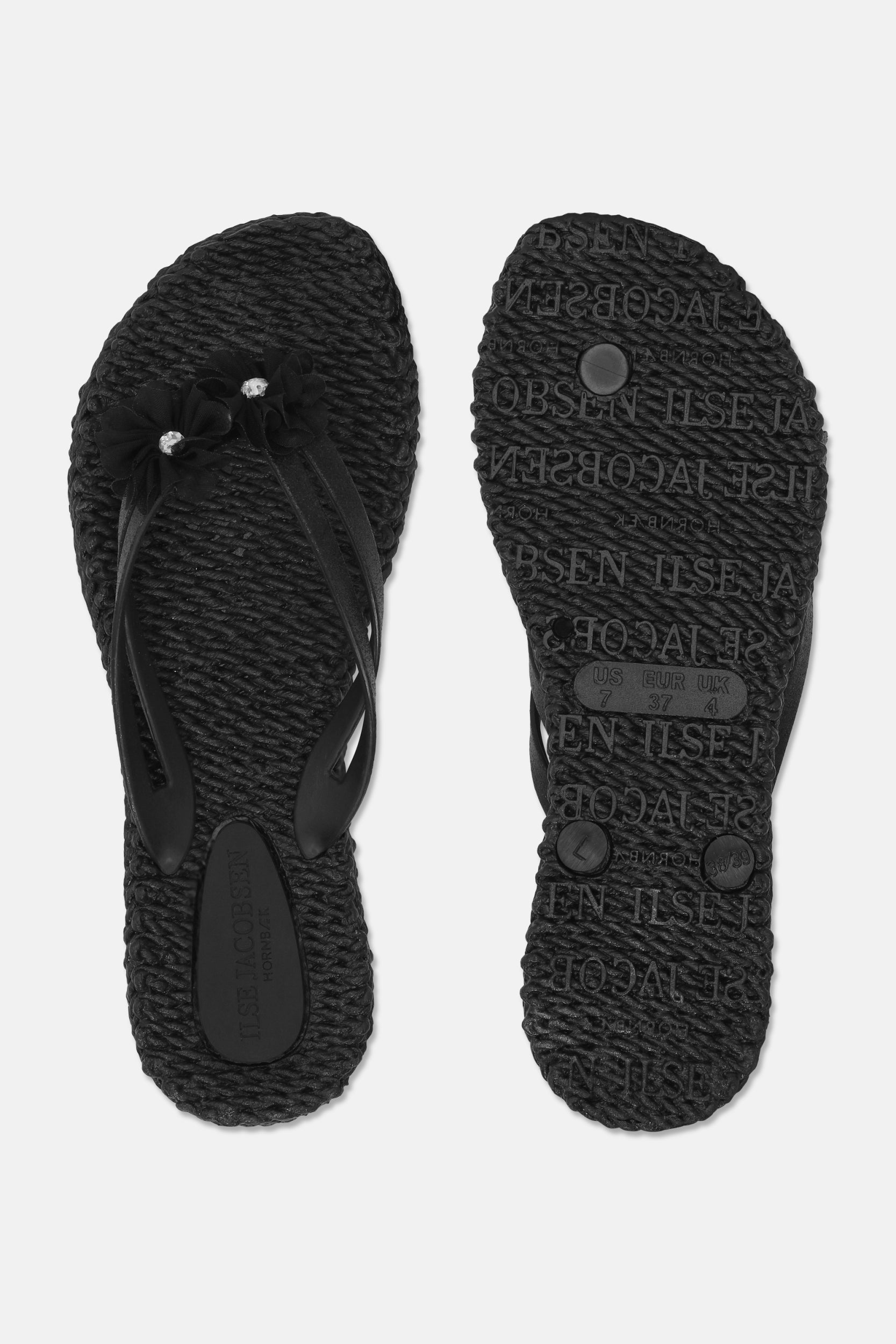Slippers met Bloemen CHEERFUL18F | Black | Shoes | Ilse Jacobsen
