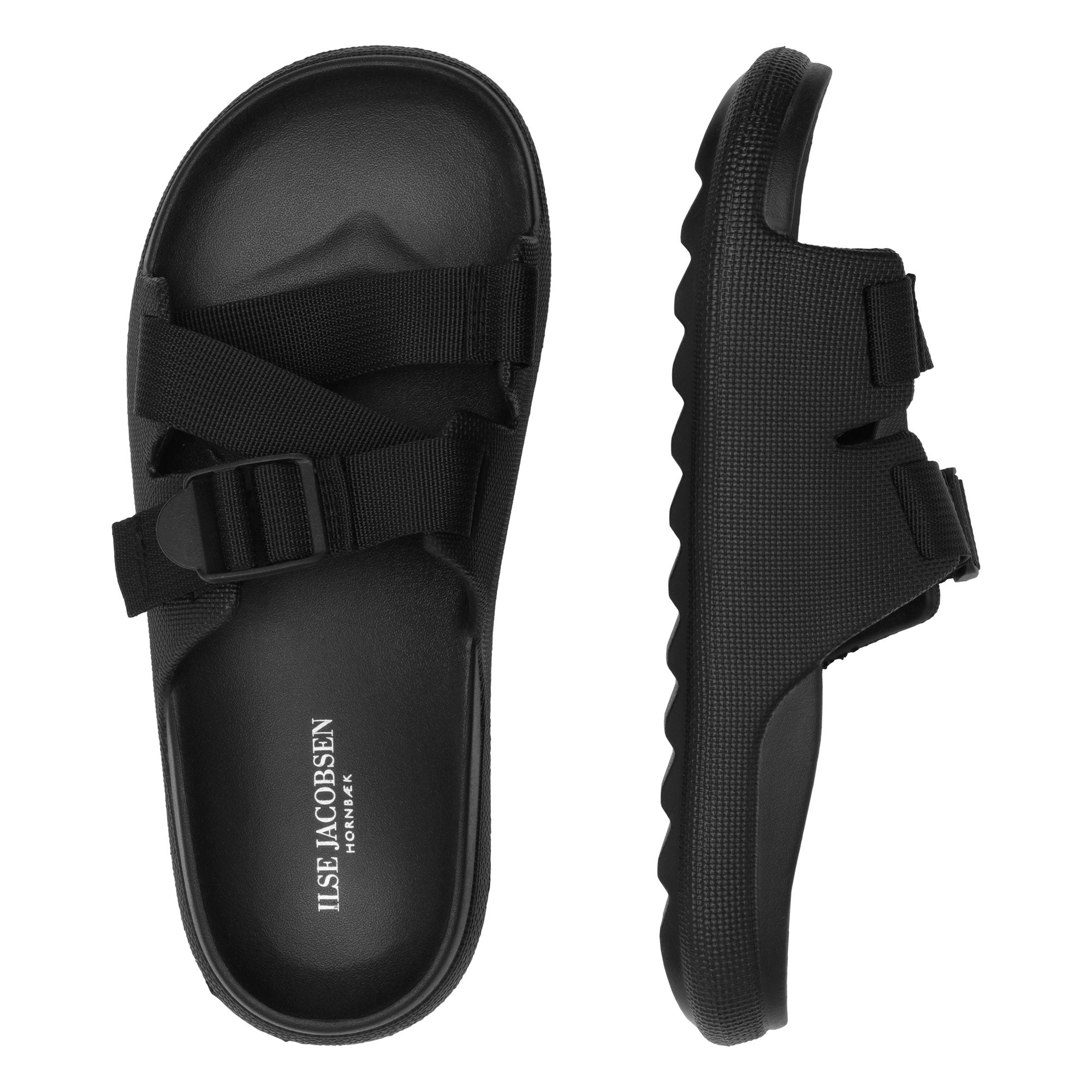 Sandalen met verstelbare band CHERIE1095 | Black | Flip Flop | Ilse Jacobsen