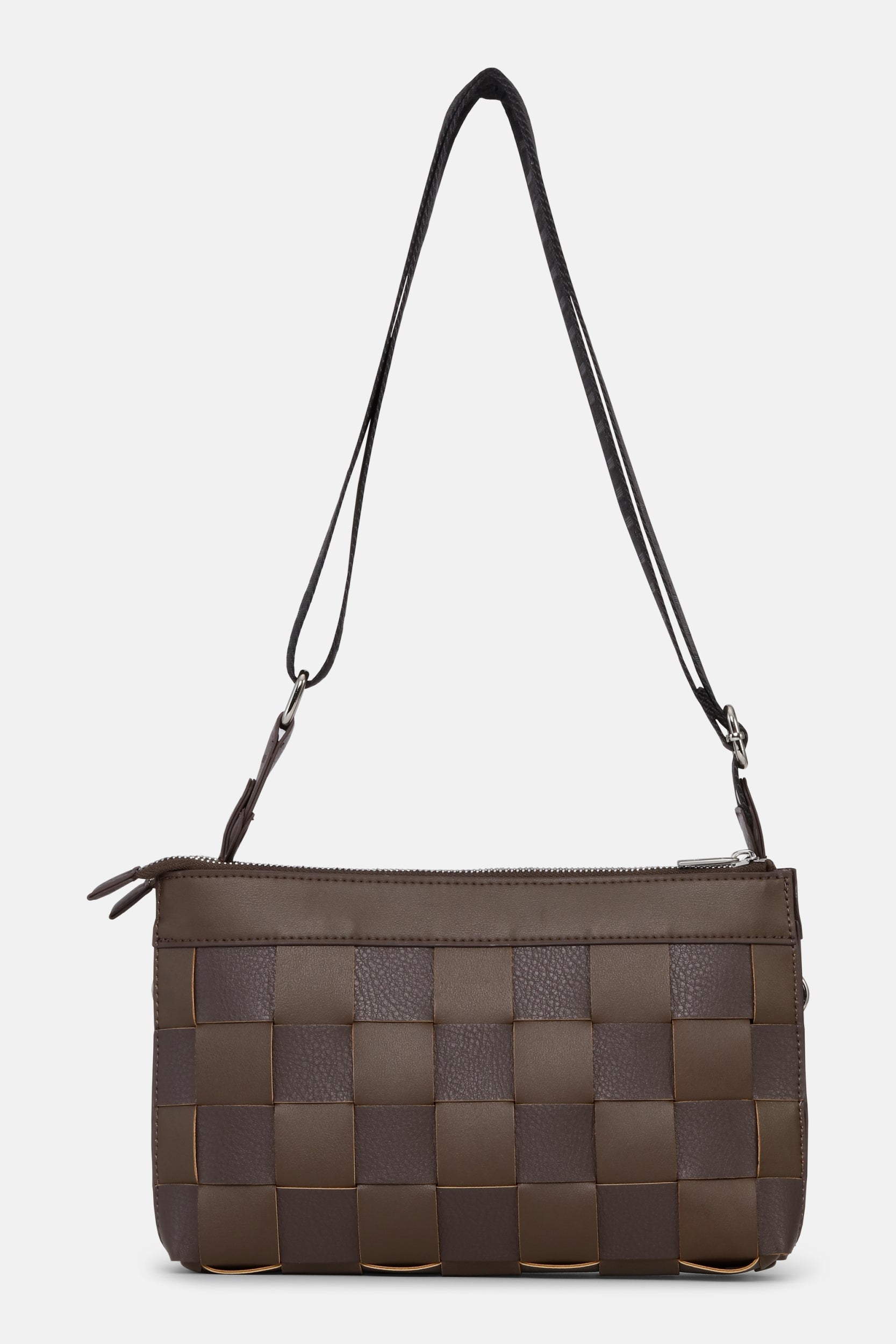 Gevlochten Cross-Body Tas CHIP12 | Chocolate Brown | Bag | Ilse Jacobsen