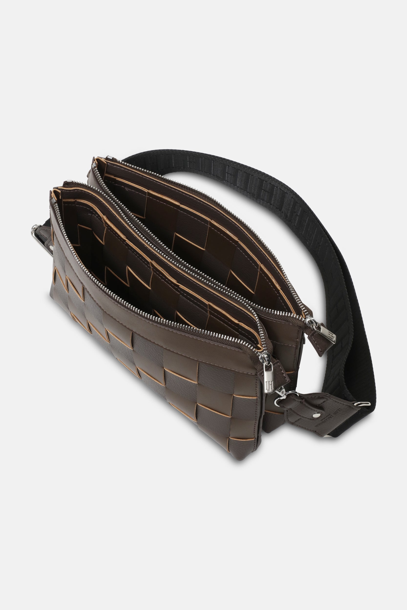 Gevlochten Cross-Body Tas CHIP12 | Chocolate Brown | Bag | Ilse Jacobsen