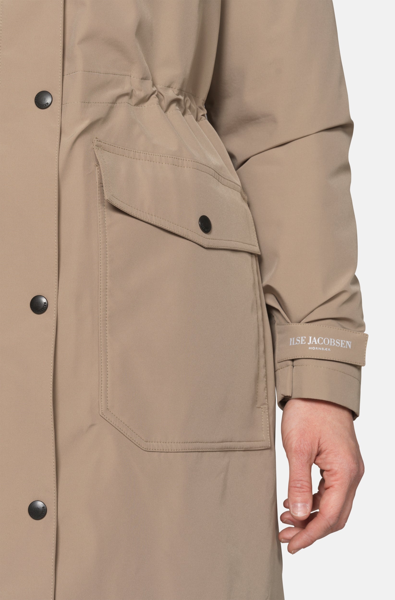Gevoerde regenparka DASHRAIN01 | Greige | Jacket | Ilse Jacobsen