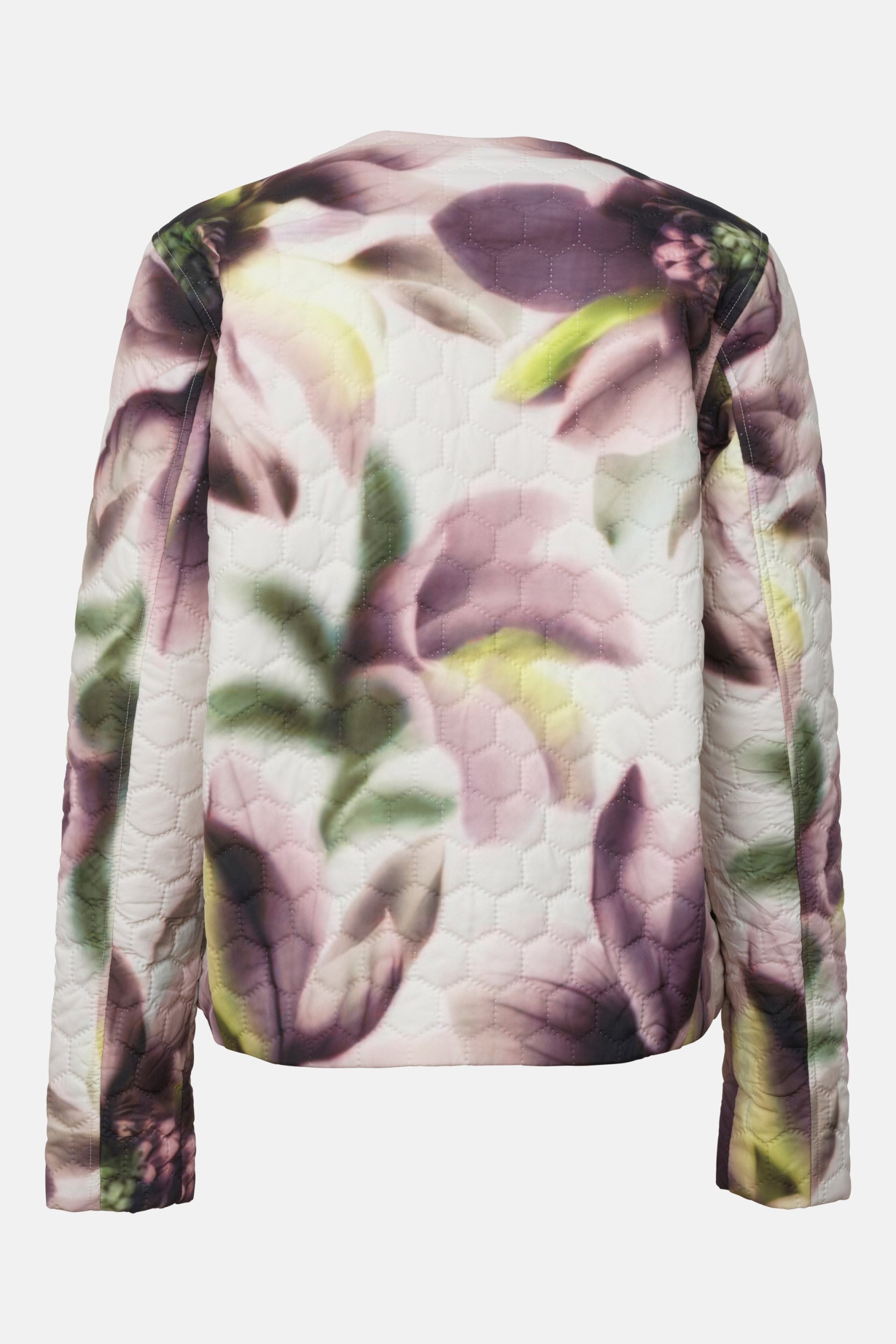 Korte Gewatteerde Jas HONEYCOMBE01P | Light Photoristic Flower | Jacket | Ilse Jacobsen