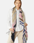 Gestreepte Sjaal LICCO01P - 115 Beige Organic Stripe | Beige Organic Stripe | Scarf | Ilse Jacobsen