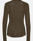 Gestreepte Ronde Hals Longsleeve MERI05ST - 248001 Mocca Black | Mocca Black | Blouse | Ilse Jacobsen