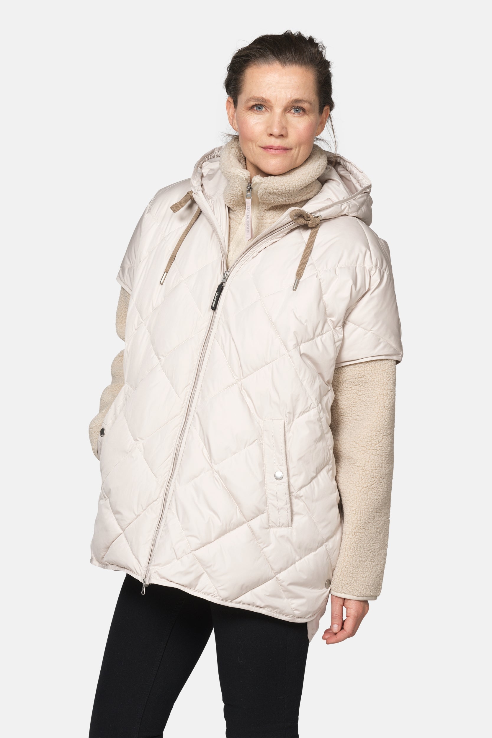 Gewatteerde cape PEPPY12 | Silver Grey | Cape | Ilse Jacobsen