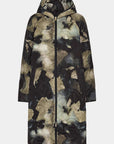 Lange Gewatteerde Jas met capuchon QUILTED05P - 005 Moss Print | Moss Print | Jacket | Ilse Jacobsen