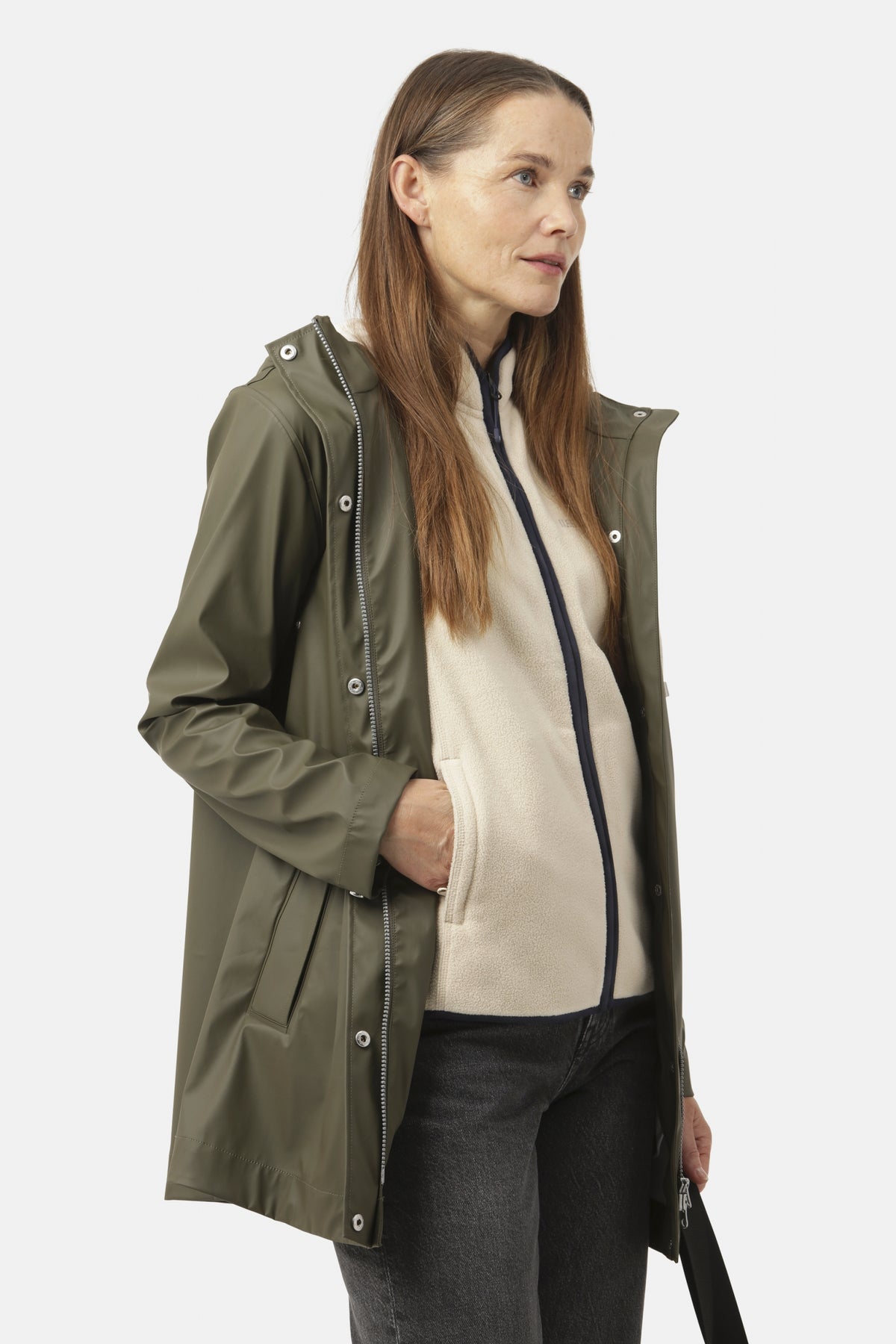Korte regenjas RAIN228FR | Army | Raincoat | Ilse Jacobsen