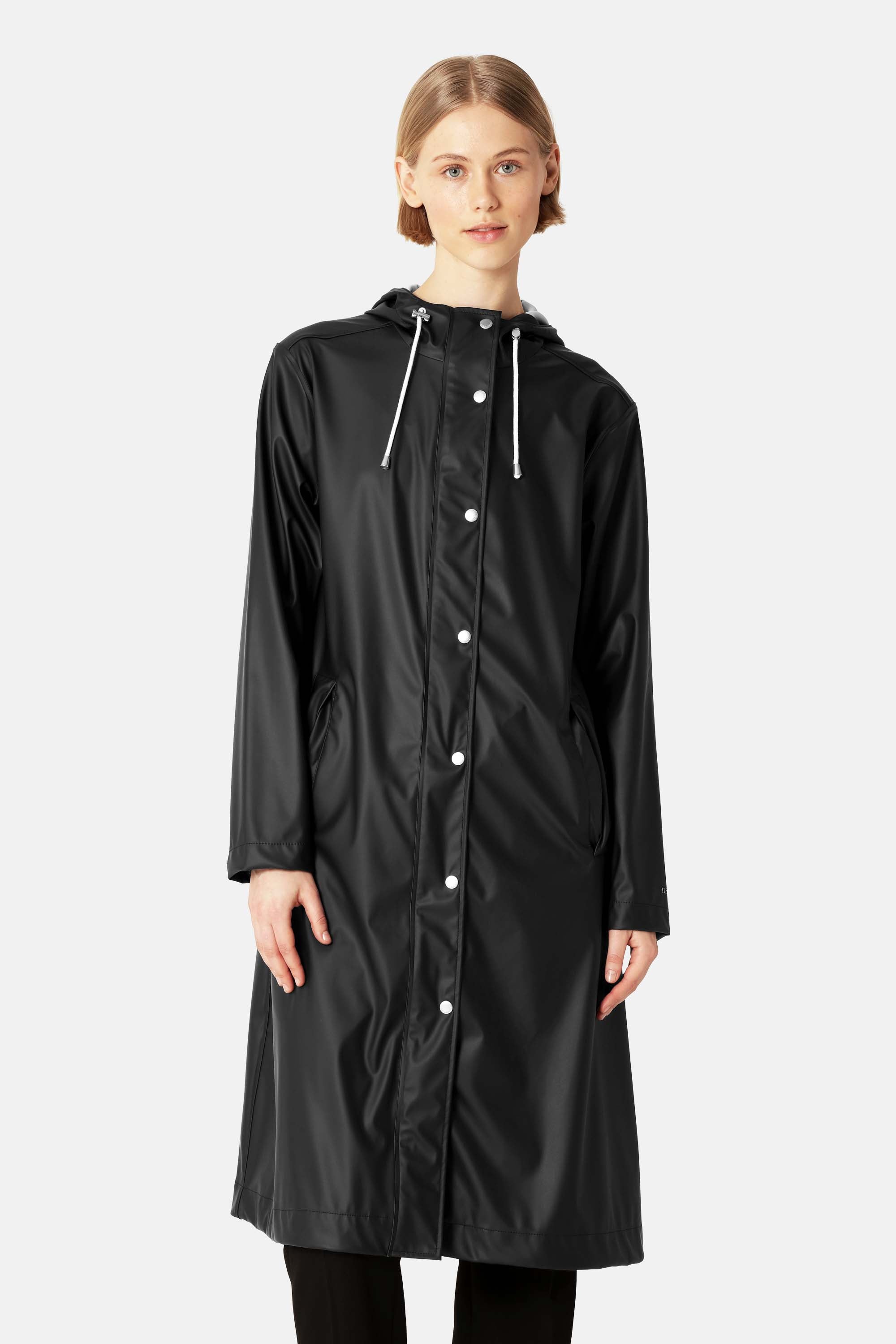 Lange regenjas RAIN232FR | Black Beauty | Raincoat | Ilse Jacobsen