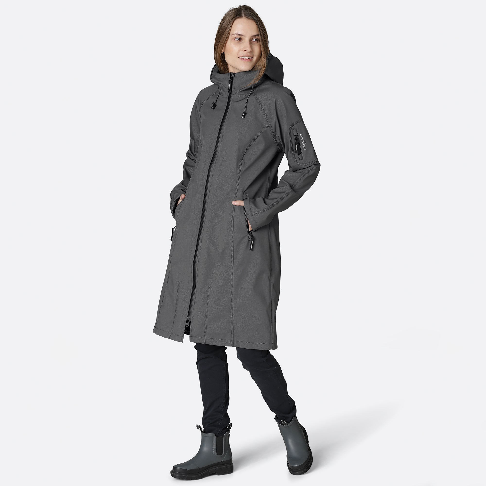 Softshell Regenjas Lang RAIN37L | Dark Shadow | Raincoat | Ilse Jacobsen