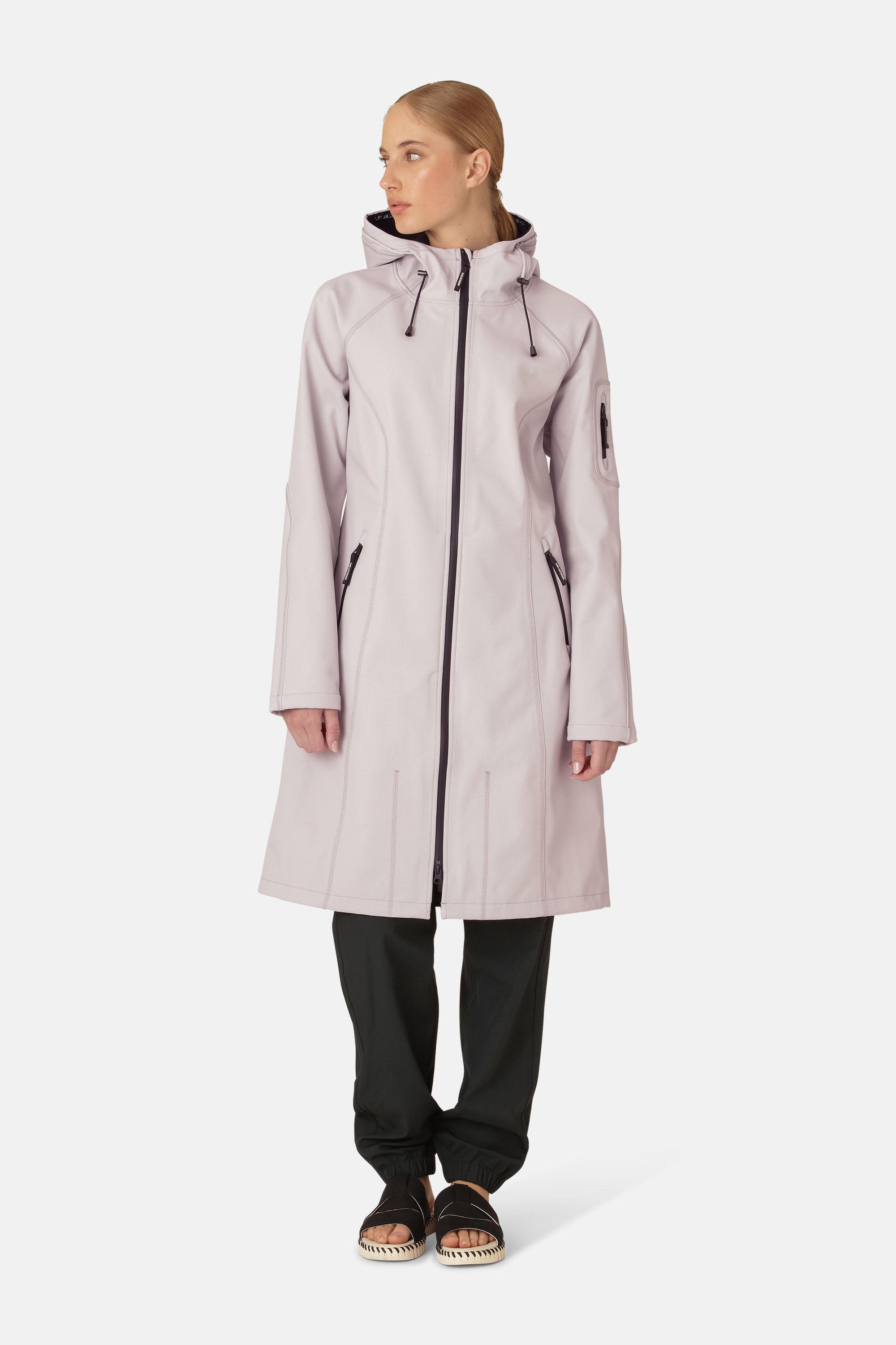 Softshell regenjas lang RAIN37L - 549 Concrete | Concrete | Raincoat | Ilse Jacobsen