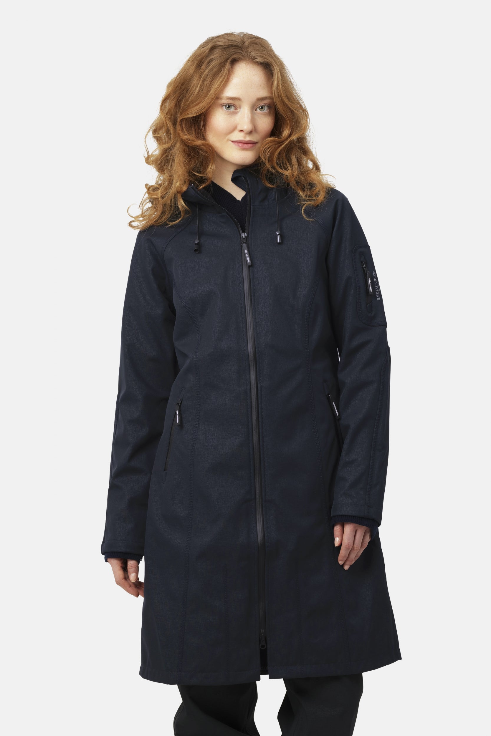 Softshell regenjas lang RAIN37L | Dark Indigo | Raincoat | Ilse Jacobsen