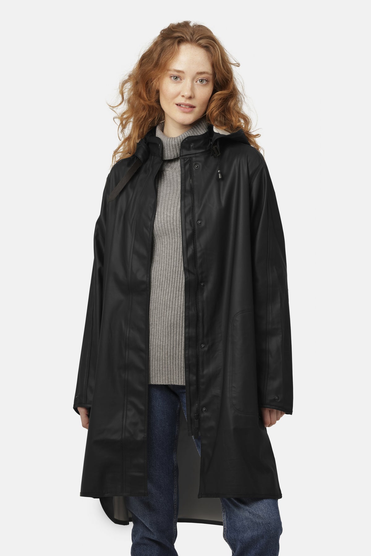 Regenjas in A-lijn RAIN71 | Black | Raincoat | Ilse Jacobsen