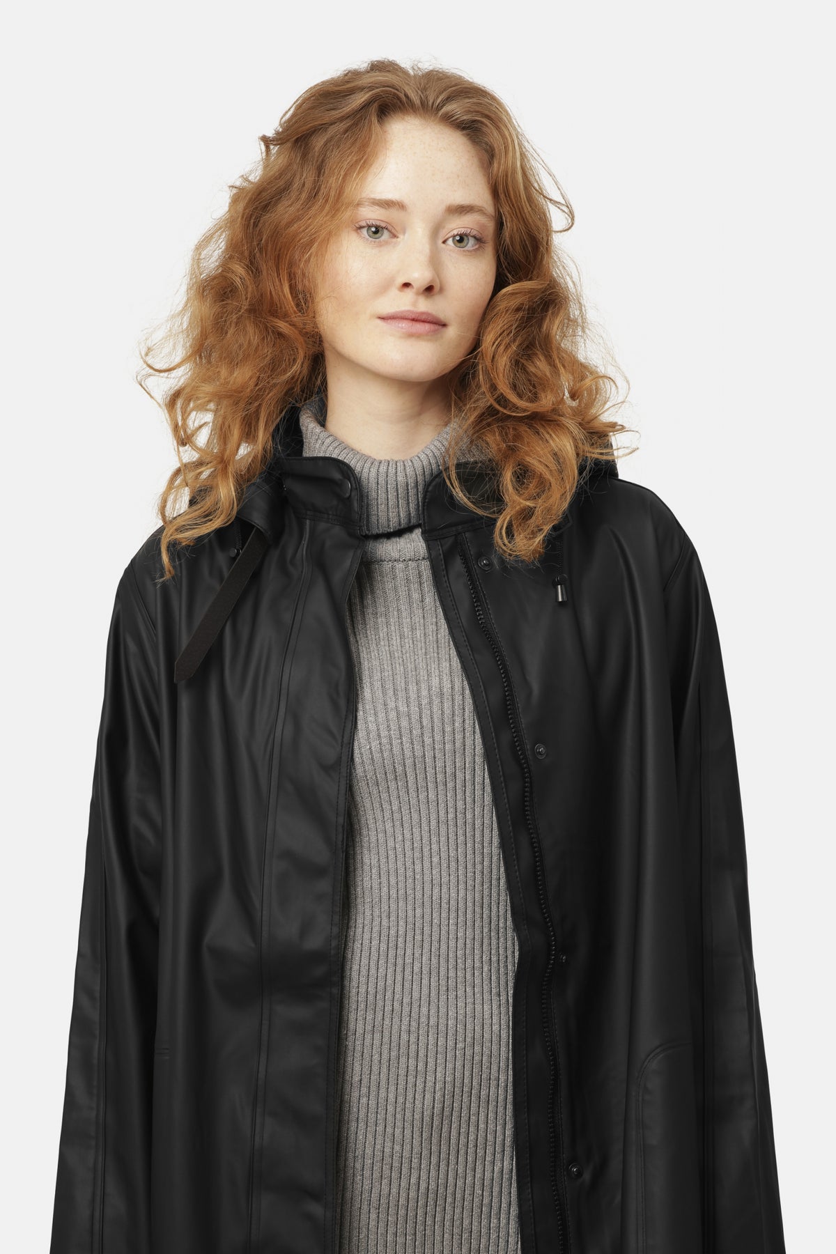 Regenjas in A-lijn RAIN71 | Black | Raincoat | Ilse Jacobsen