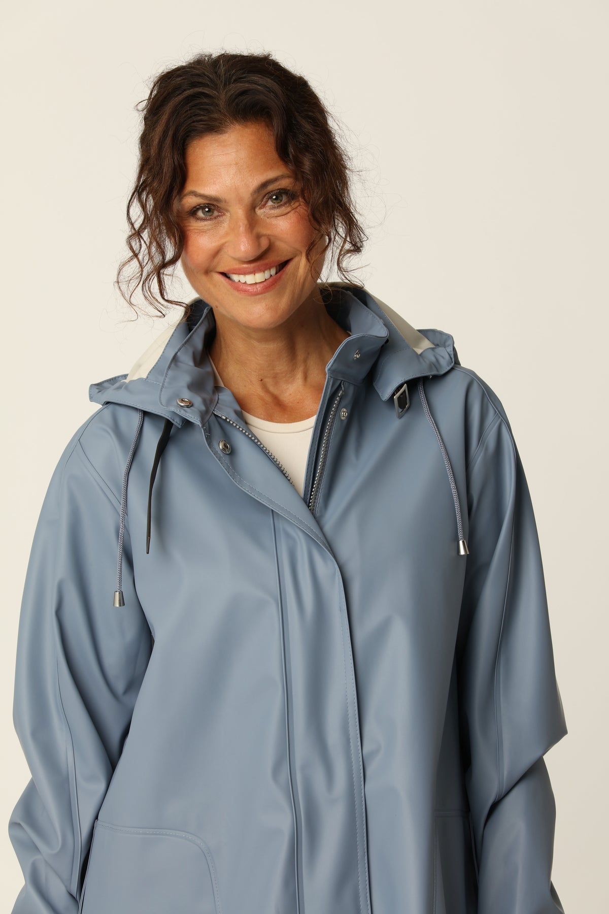 Regenjas in A-lijn RAIN71 | Grey Blue | Raincoat | Ilse Jacobsen