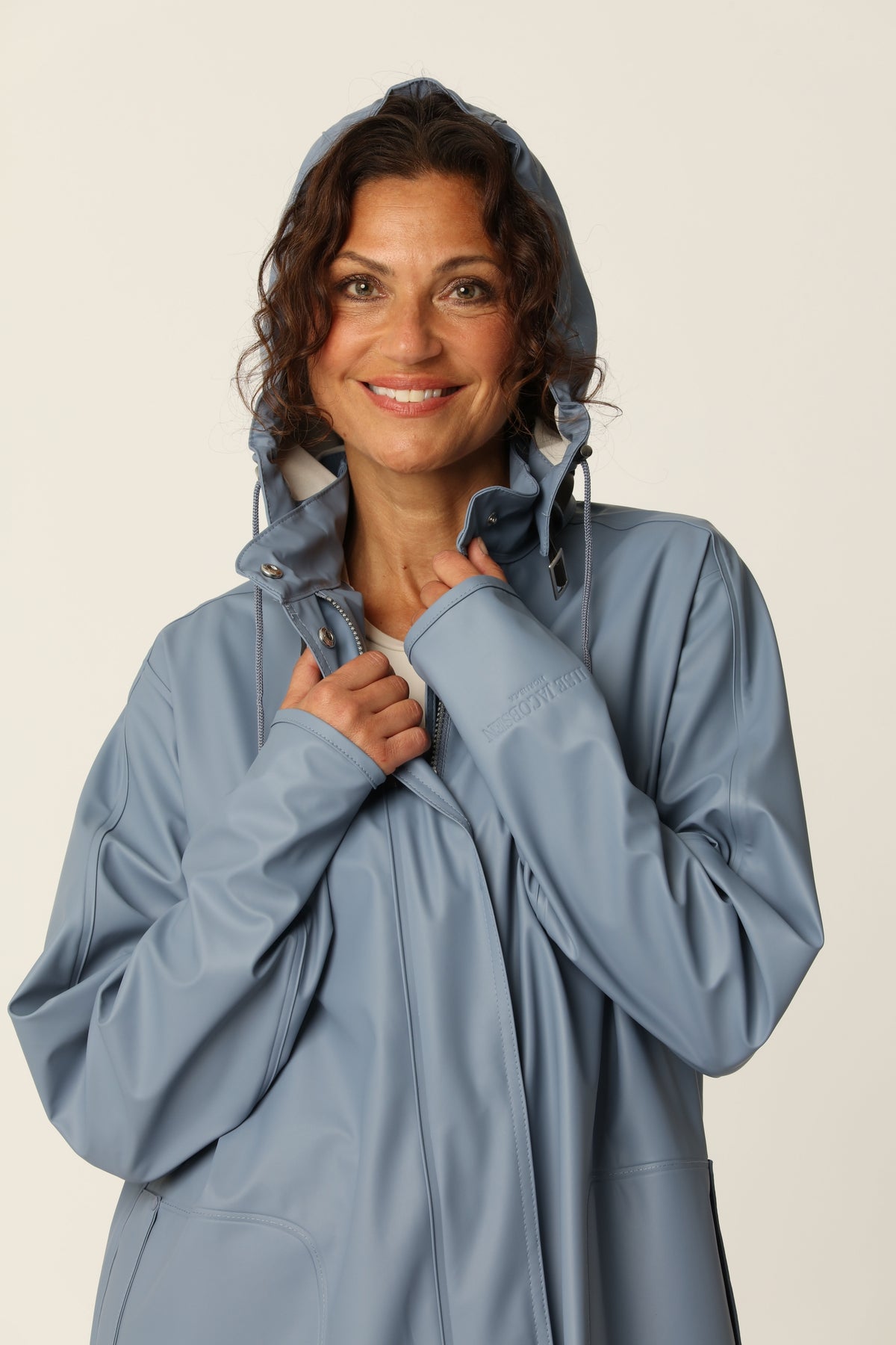 Regenjas in A-lijn RAIN71 | Grey Blue | Raincoat | Ilse Jacobsen