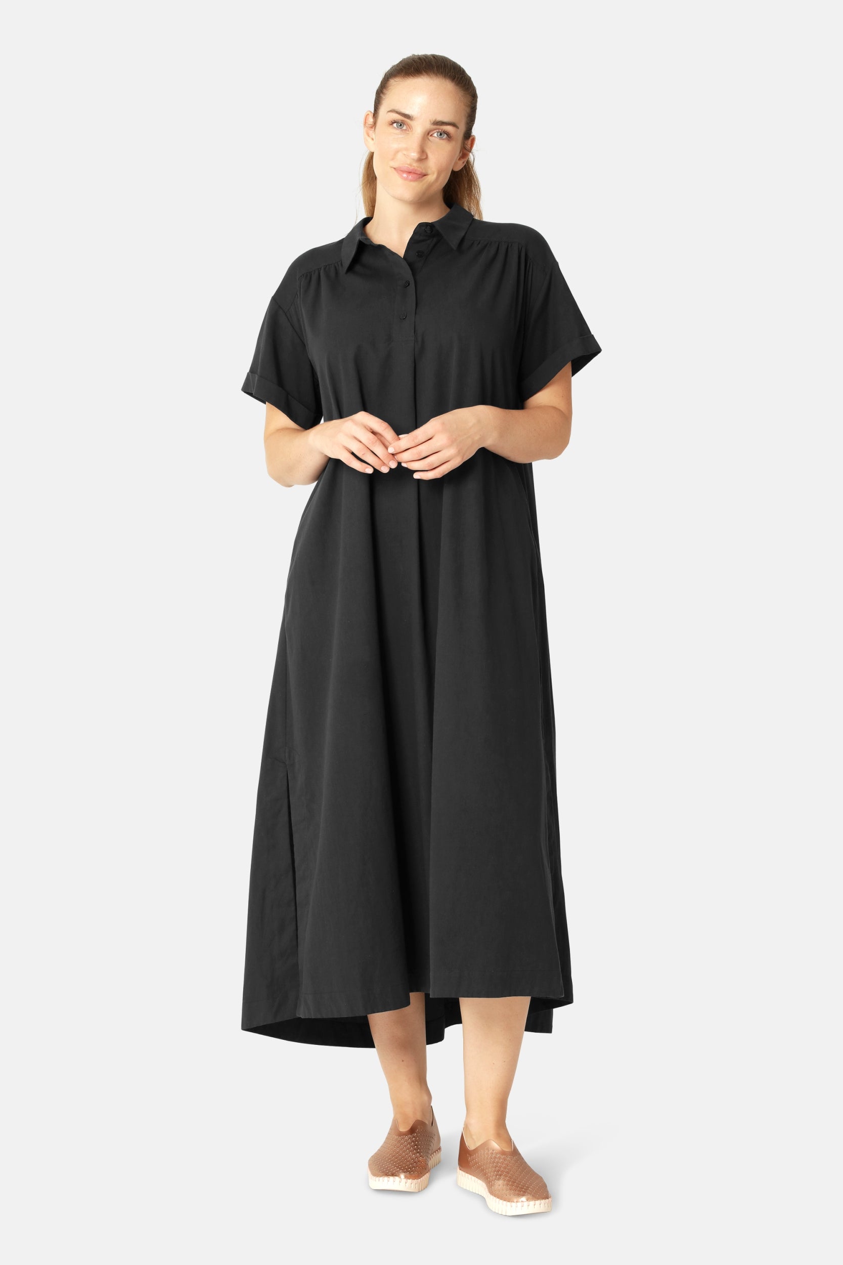 Lange A-lijn Jurk TENCELLA01 | Dark Indigo | Dress | Ilse Jacobsen