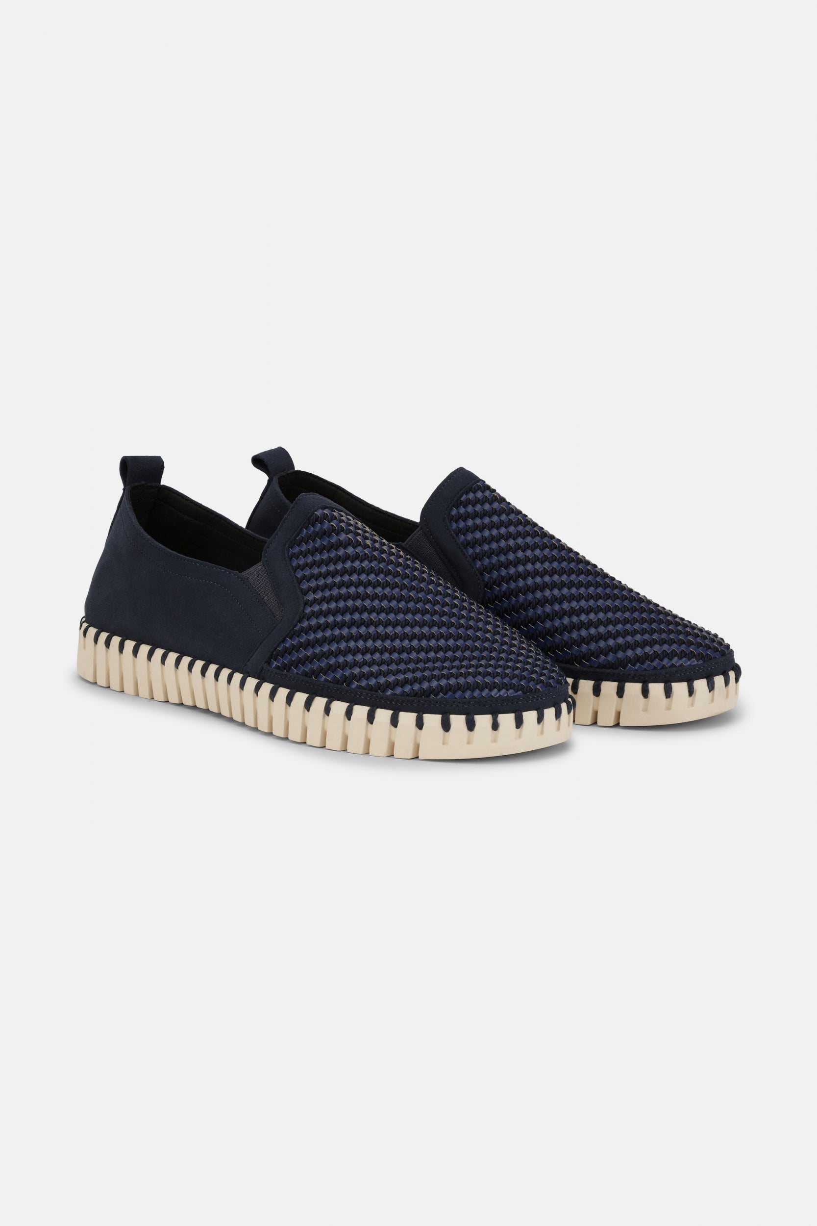 Instappers Heren TULIP143MEN beige zool | Dark Indigo Pearled Ivory | Shoes | Ilse Jacobsen