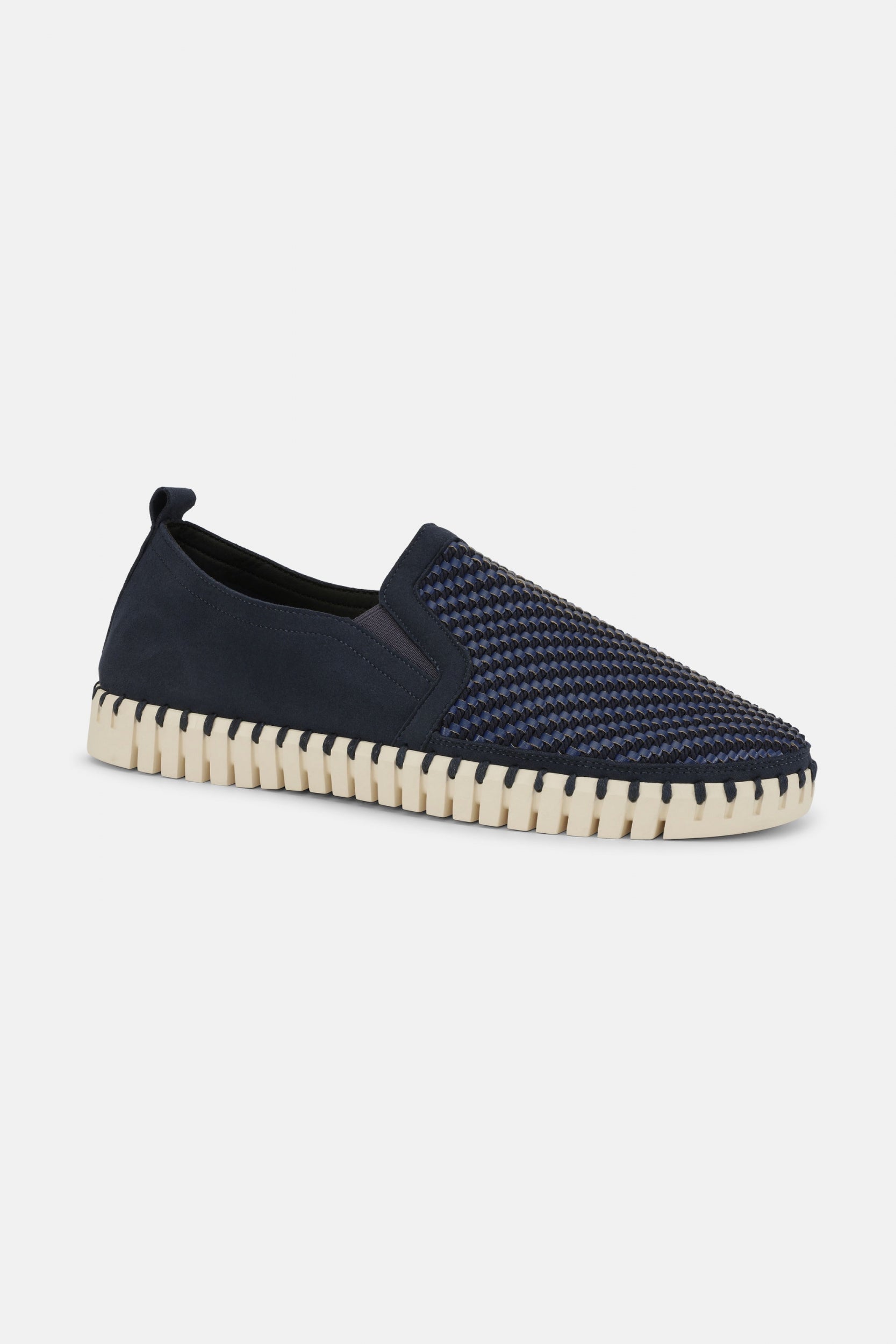 Instappers Heren TULIP143MEN beige zool | Dark Indigo Pearled Ivory | Shoes | Ilse Jacobsen
