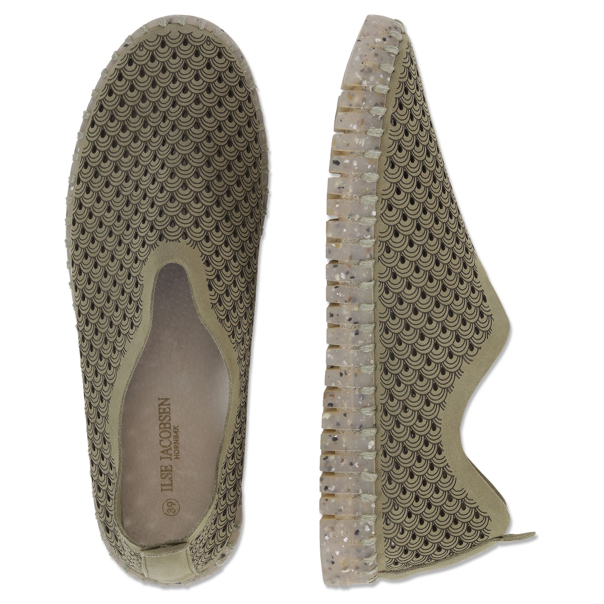 Instappers TULIP3072 gespikkelde zool | Army | Shoes | Ilse Jacobsen