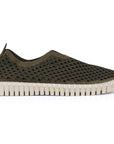 Instappers TULIP3275 beige zool | Deep Olive | Shoes | Ilse Jacobsen