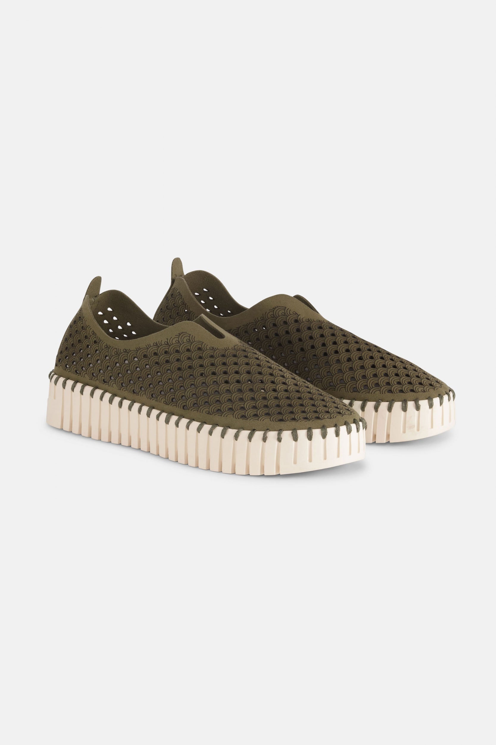 Instappers Platform TULIP3373 | Deep Olive | Shoes | Ilse Jacobsen