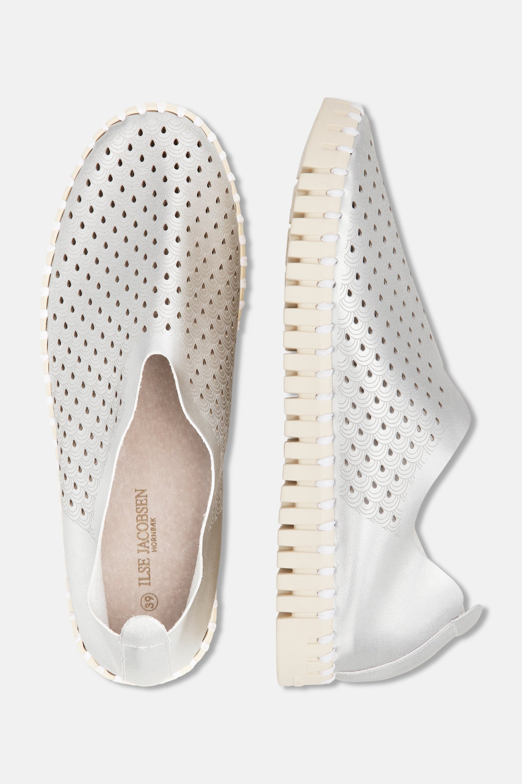 Metallic Instappers TULIP3576 | Silver | Shoes | Ilse Jacobsen