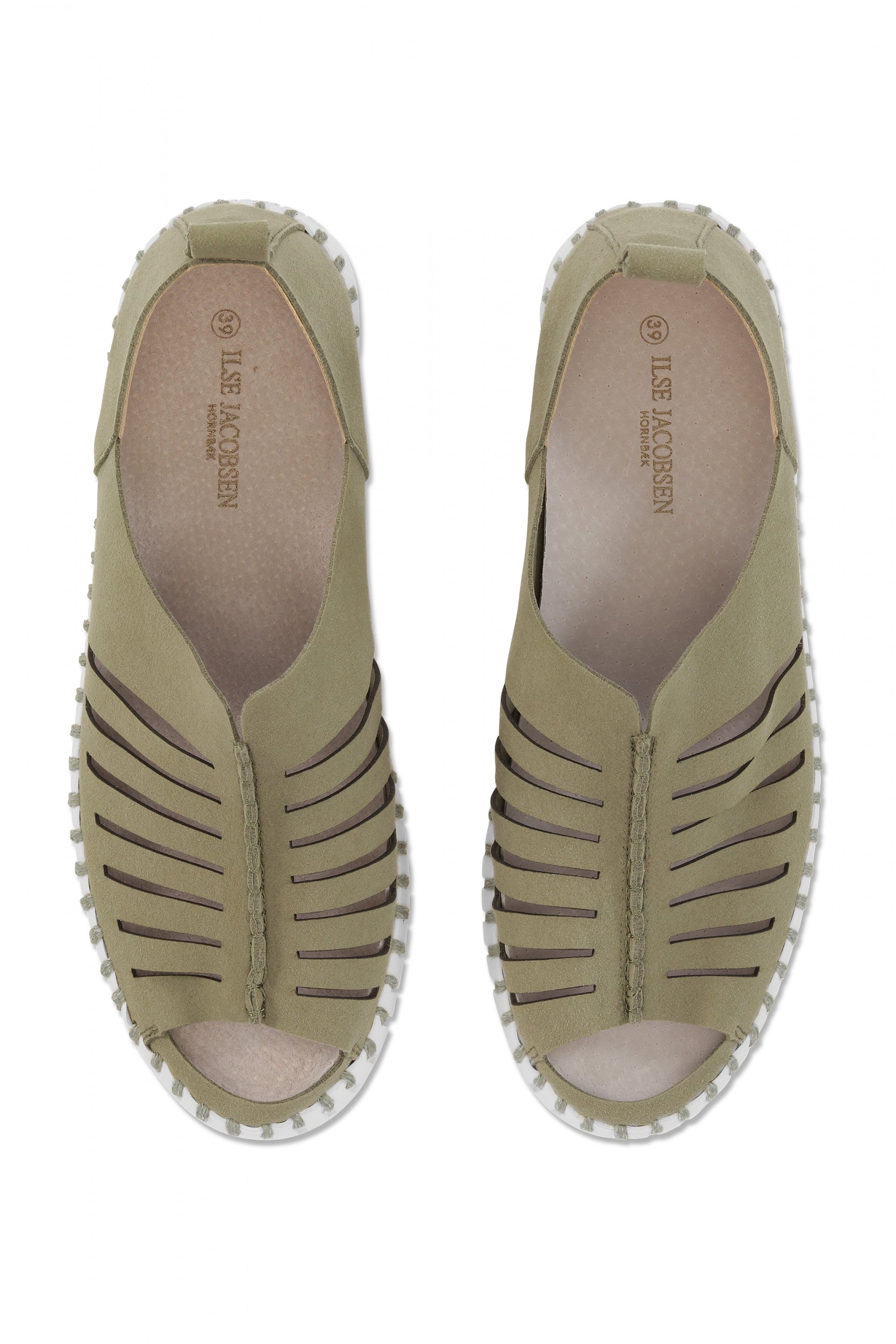Instapsandalen TULIP9376W witte zool | Army | Shoes | Ilse Jacobsen