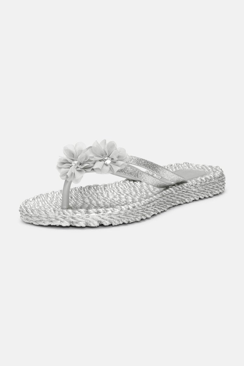 Slippers met Bloemen CHEERFUL18F | Silver | Shoes | Ilse Jacobsen