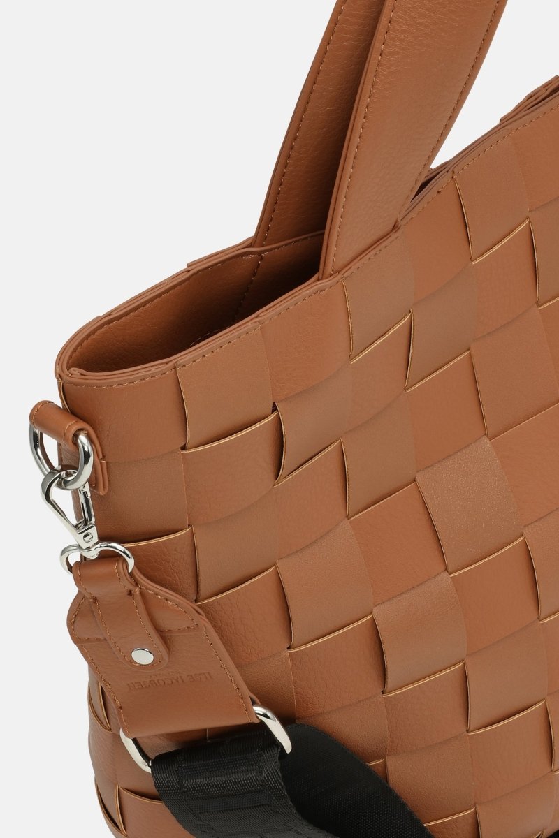 Gevlochten Shoulder Tas met Strap CHIP11 | Cognac | Bag | Ilse Jacobsen