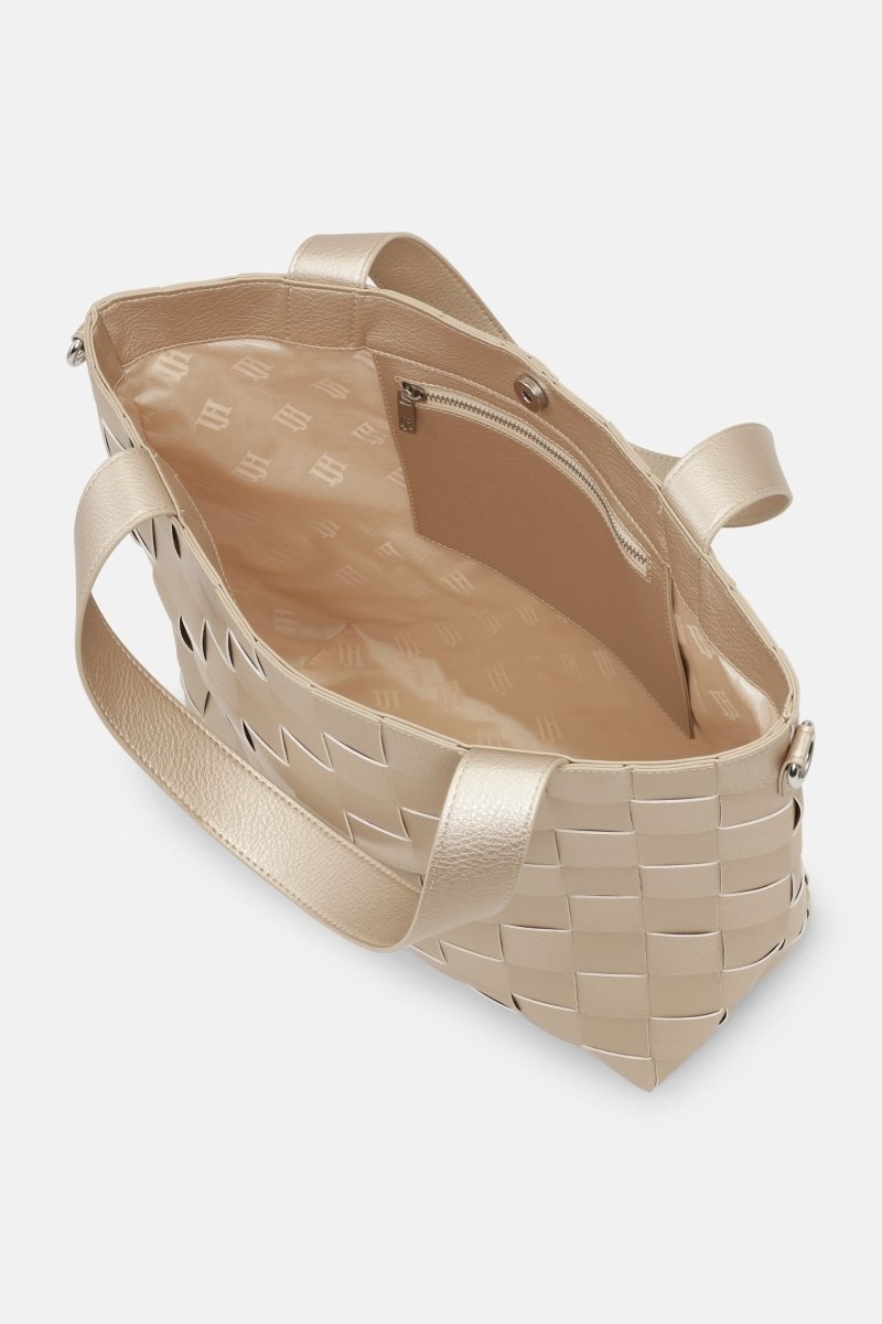 Gevlochten Shoulder Tas met Strap CHIP11 | Platin | Bag | Ilse Jacobsen