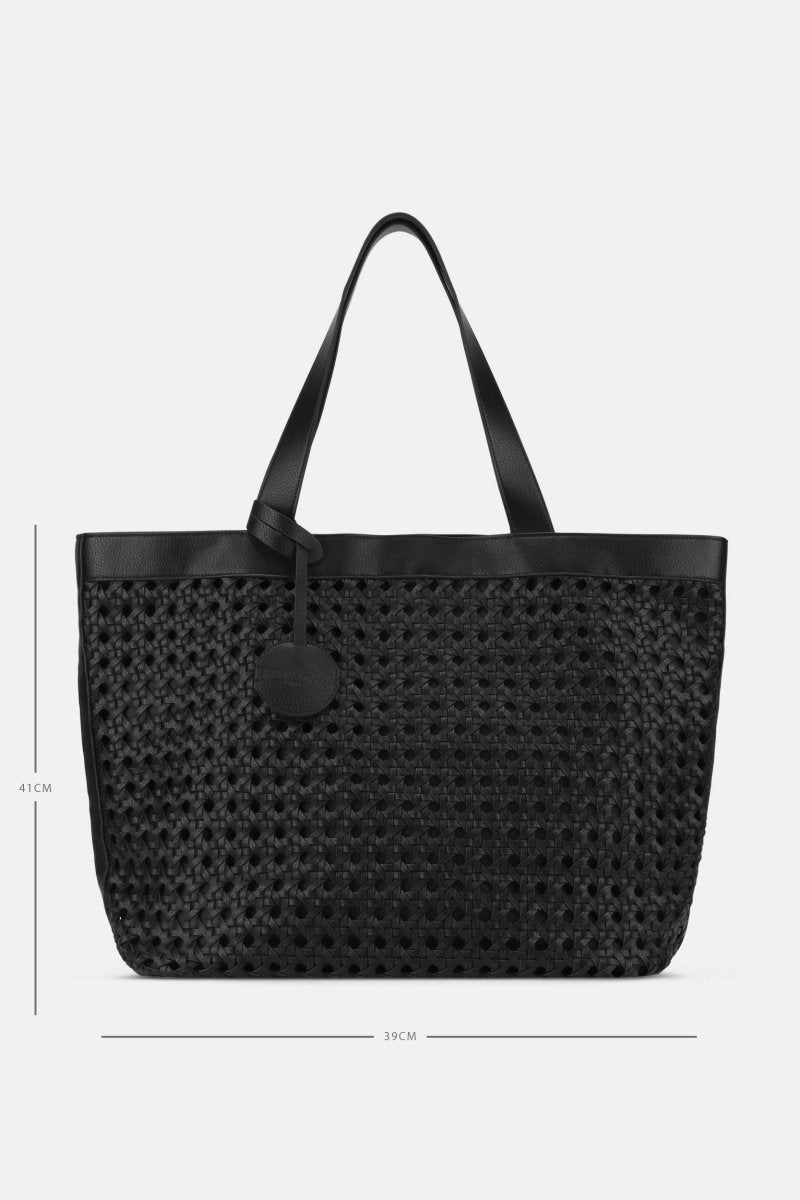 Gevlochten Strandtas BRAID01 | Black Black | Bag | Ilse Jacobsen