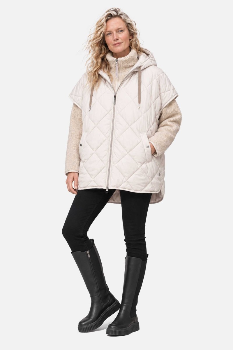 Gewatteerde cape PEPPY12 | Silver Grey | Cape | Ilse Jacobsen