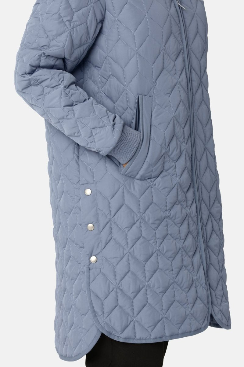 Gewatteerde jas ART06 | Grey Blue | Coat | Ilse Jacobsen