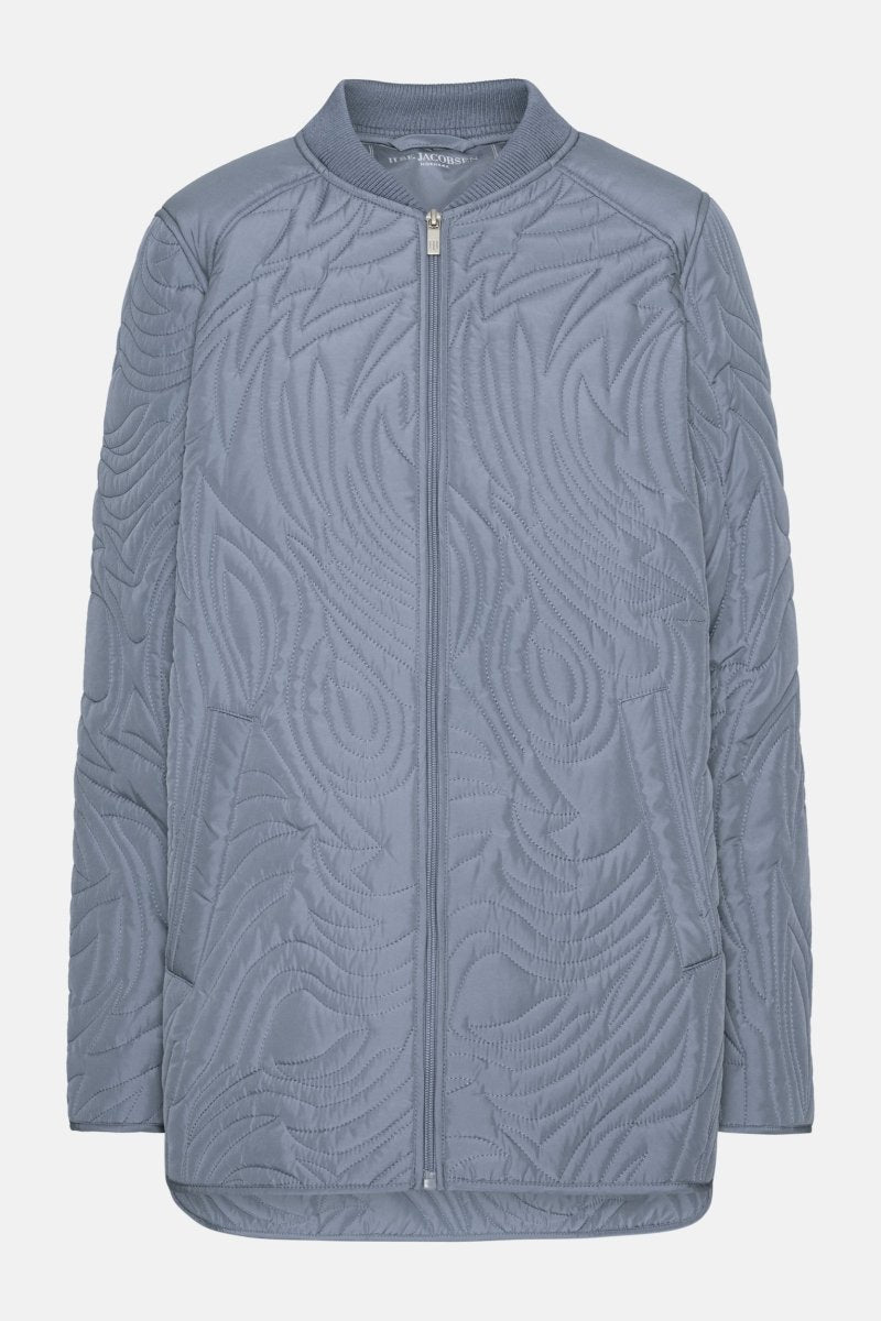 Kort Gewatteerd Jack met Ribboord DUNE02 | Grey Blue | Jacket | Ilse Jacobsen