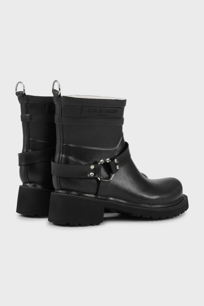 Korte Biker regenlaarzen RUB54 | Black Black | Boots | Ilse Jacobsen