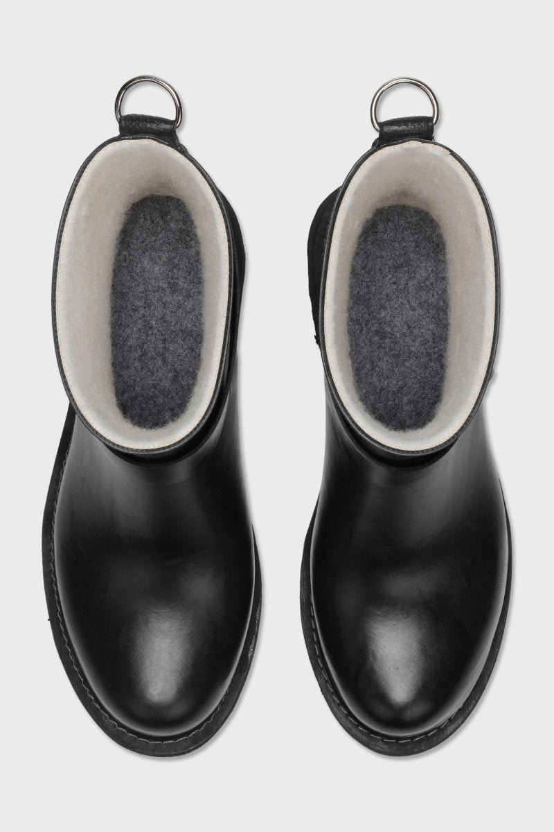 Korte Biker regenlaarzen RUB54 | Black Black | Boots | Ilse Jacobsen