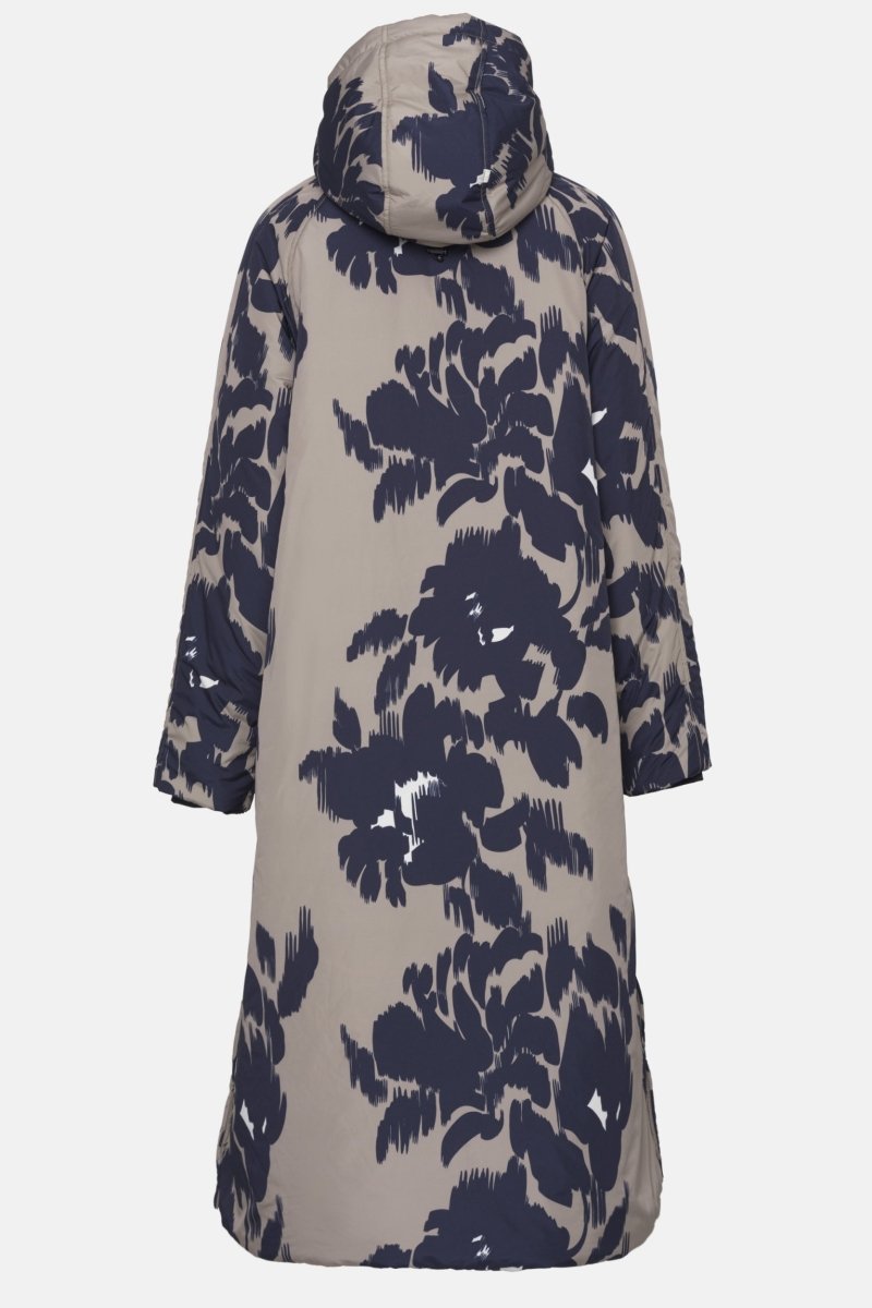 Lange gewatteerde cocoonjas PEPPY09P | Floral Decors | Coat | Ilse Jacobsen