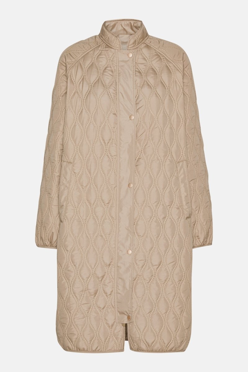 Lange Gewatteerde Jas AROS05 | Wheat | Jacket | Ilse Jacobsen