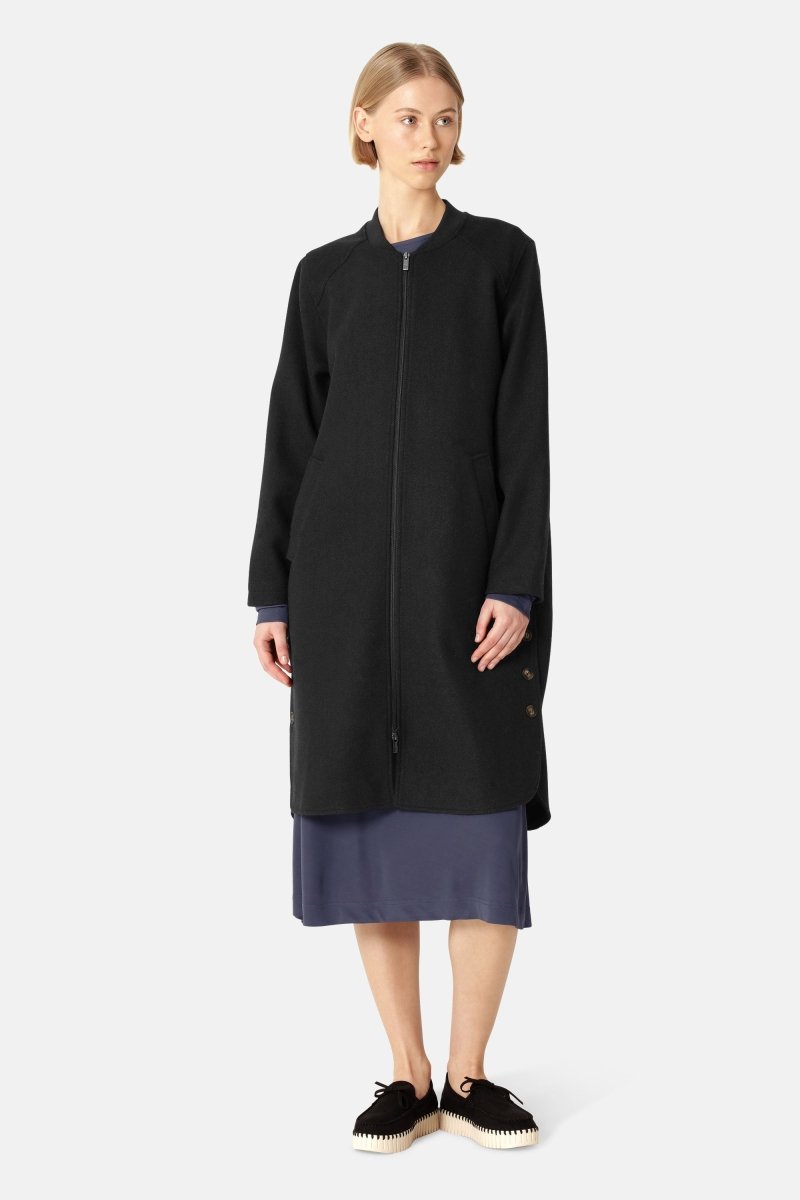 Lange Jas WOOLEN02 | Black | Coat | Ilse Jacobsen