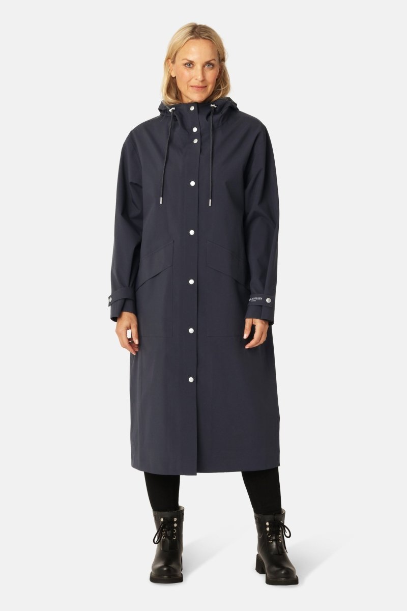 Lange Regenjas GENTLERAIN01 | Dark Indigo | Raincoat | Ilse Jacobsen