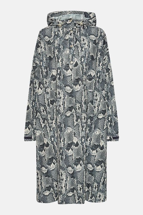 Poncho Regenjas RAIN222SPRP | Dark Blue Snake | Poncho | Ilse Jacobsen