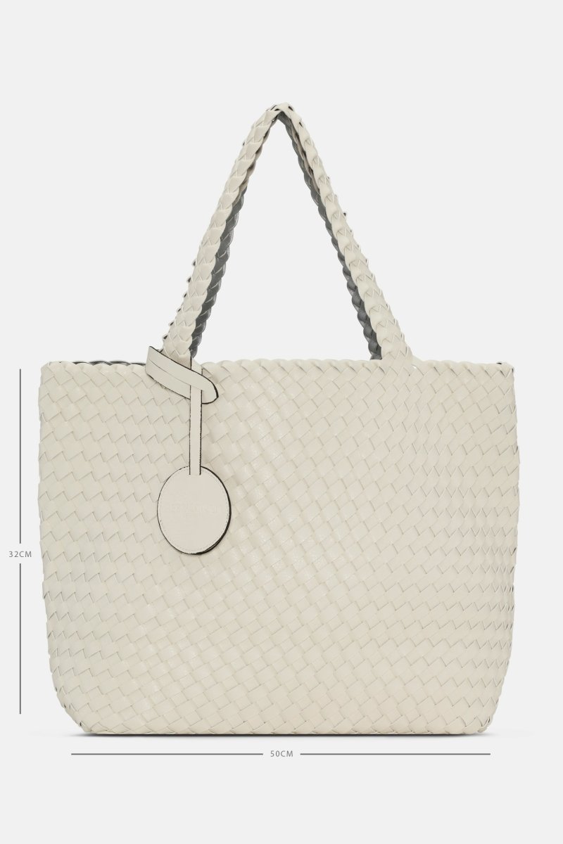 Reversible Tote Bag BAG08 M | Egg White Silver | Bag | Ilse Jacobsen