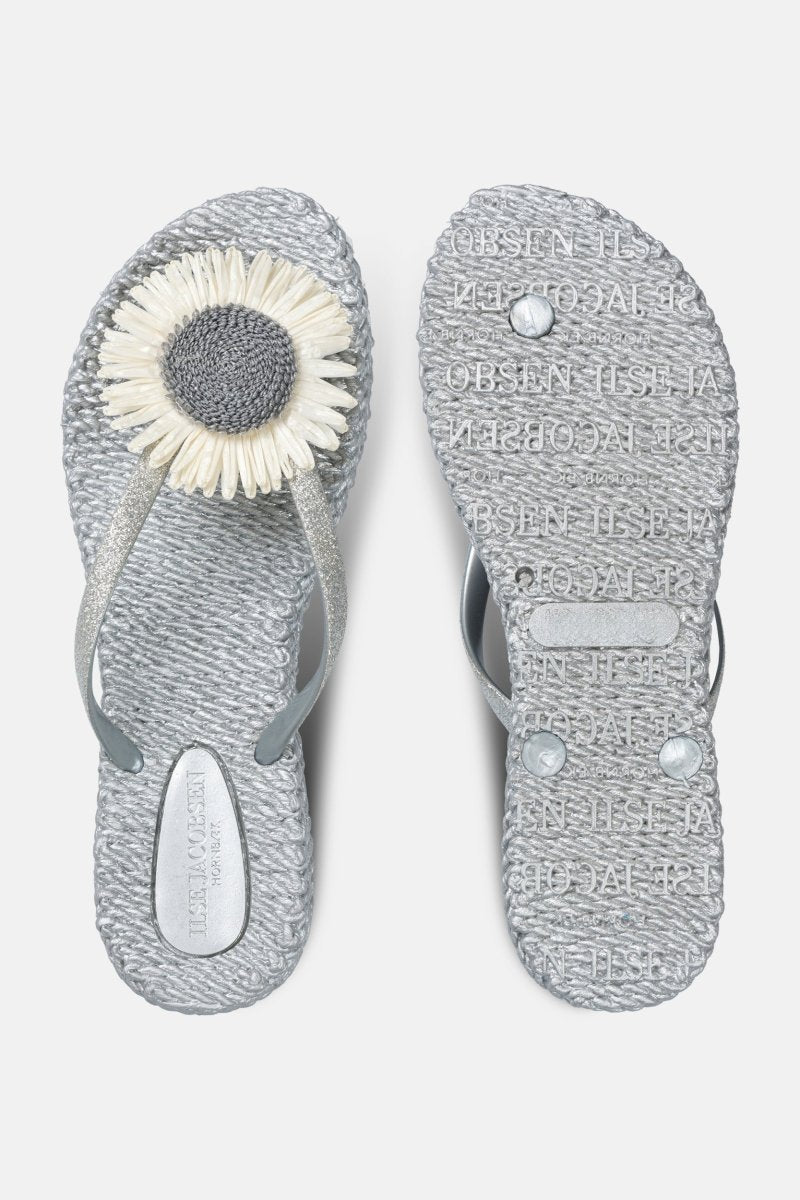 Slipper met bloem CHEERFUL16F | Silver | Flip Flop | Ilse Jacobsen