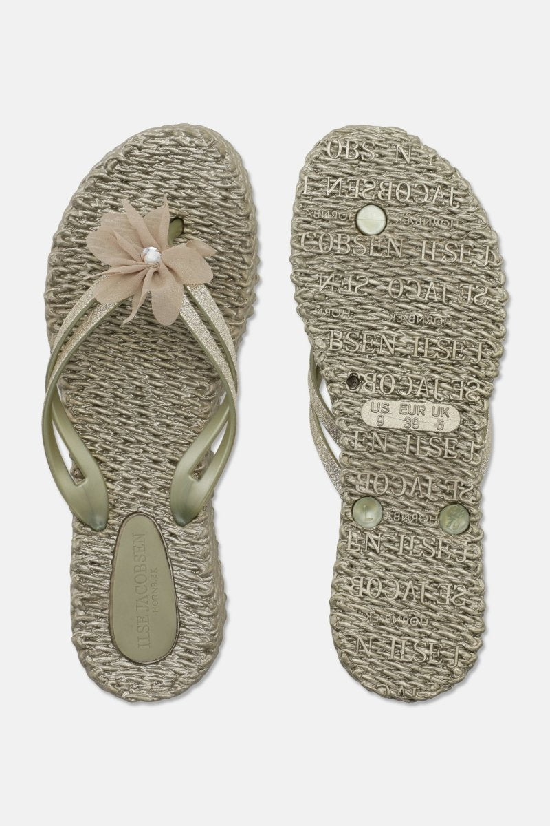 Slippers met Bloem CHEERFUL17F | Platin | Shoes | Ilse Jacobsen