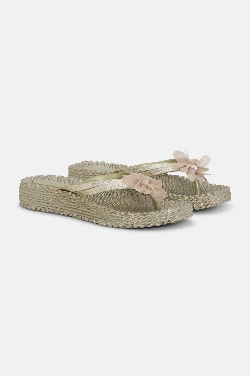 Slippers met Bloem CHEERFUL17F | Platin | Shoes | Ilse Jacobsen
