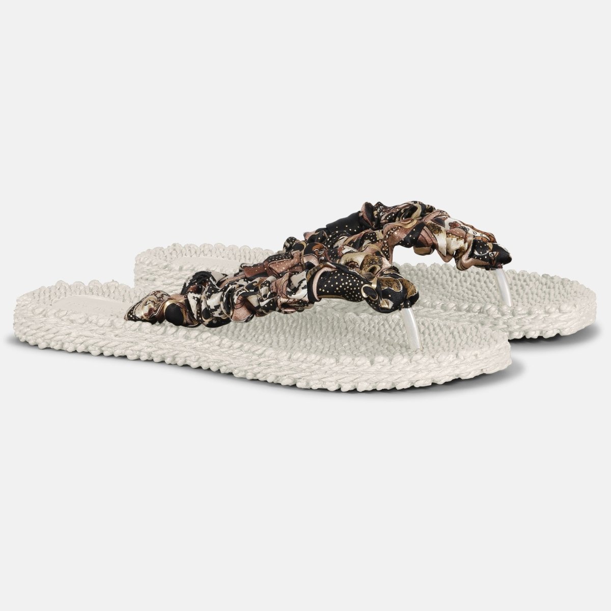 Slippers met stoffen band CHEERFUL05 | Creme | Flip Flop | Ilse Jacobsen