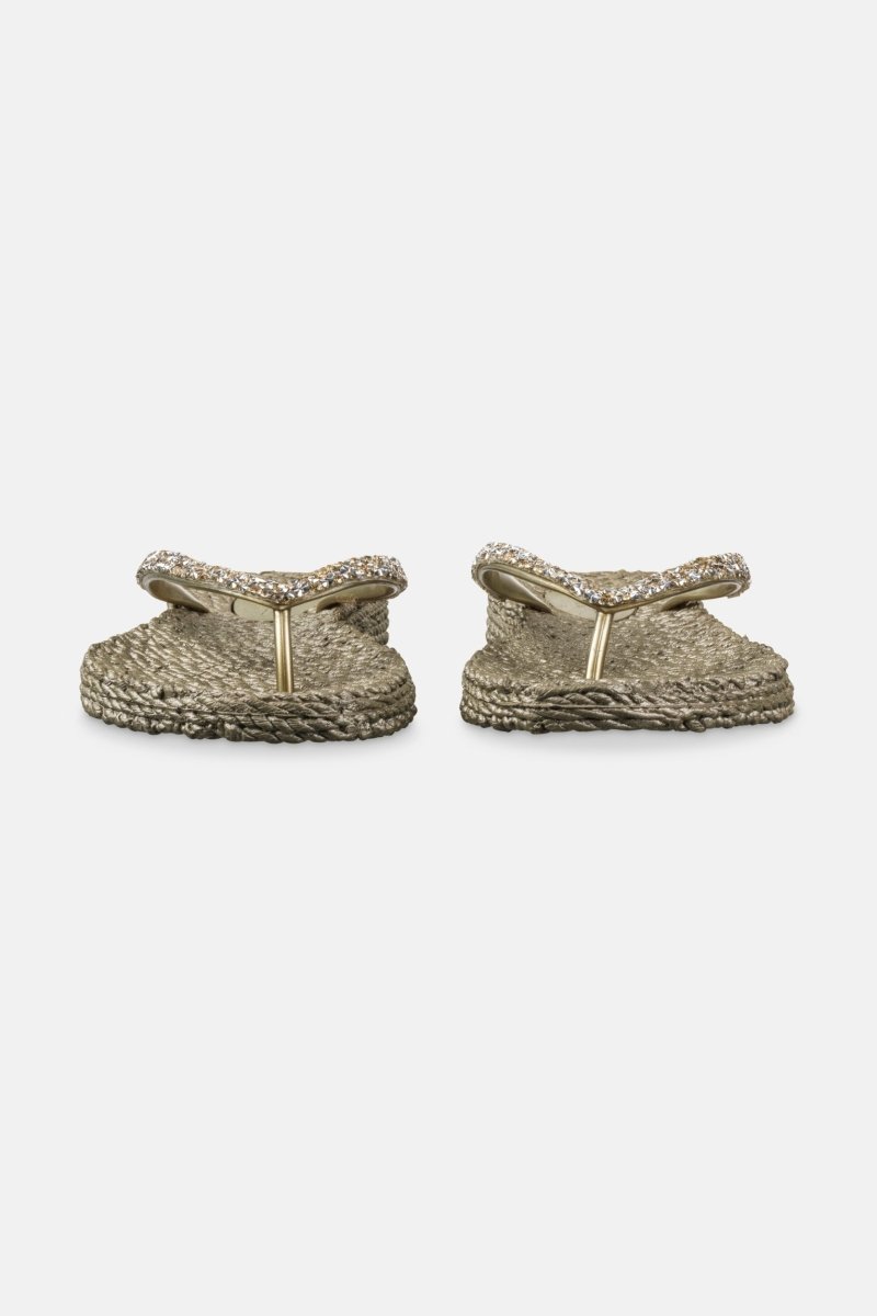 Slippers met zilveren mix strass steen CHEERFUL03G | Platin | Flip Flop | Ilse Jacobsen