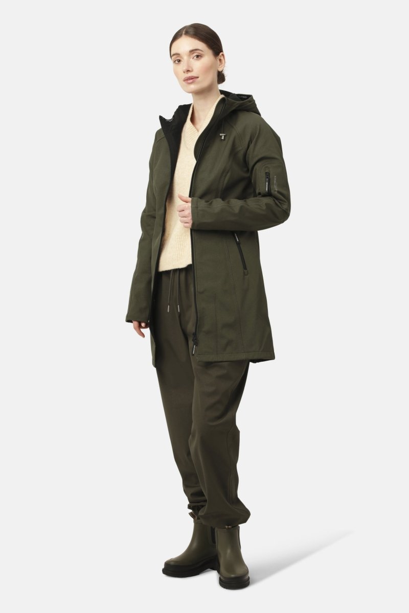 Softshell regenjas lang RAIN37L | Army | Raincoat | Ilse Jacobsen